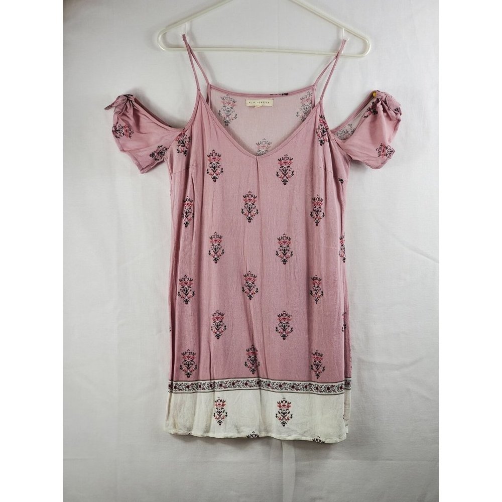 LA Hearts Pink Floral Dusty Rose Off Shoulder Blouse